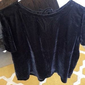 Black velvet LOFT blouse